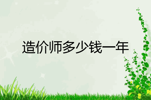 造价师多少钱一年