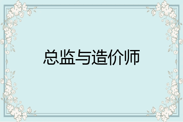总监与造价师