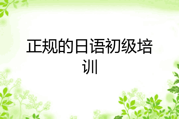 正规的日语初级培训