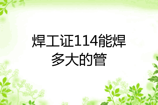 焊工证114能焊多大的管