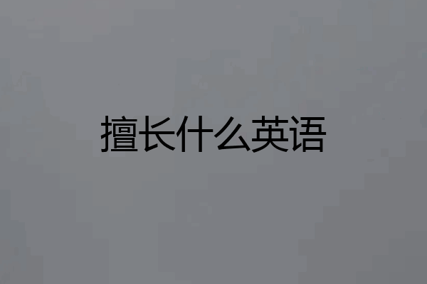 擅长什么英语