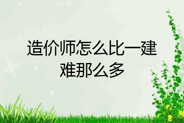 造价师怎么比一建难那么多