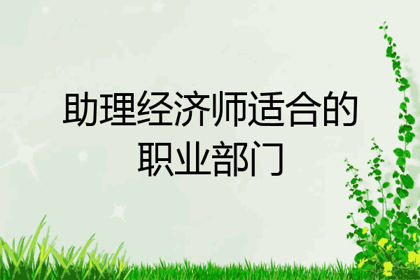 助理经济师适合的职业部门