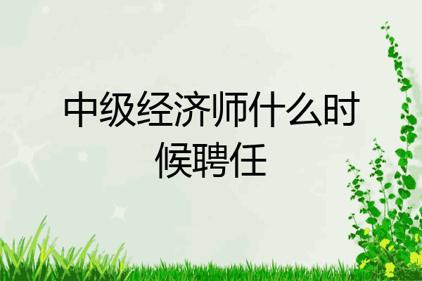 中级经济师什么时候聘任