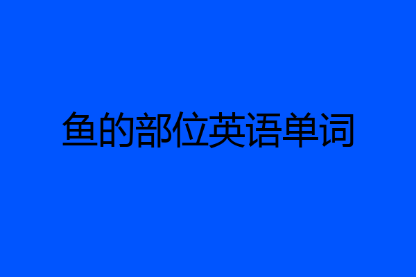 鱼的部位英语单词