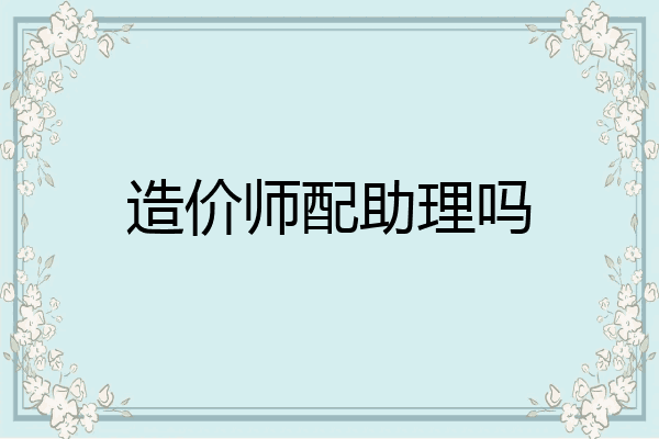 造价师配助理吗