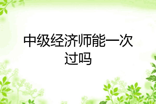 中级经济师能一次过吗