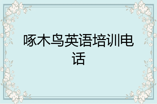 啄木鸟英语培训电话