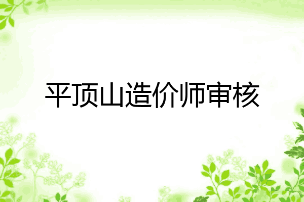 平顶山造价师审核