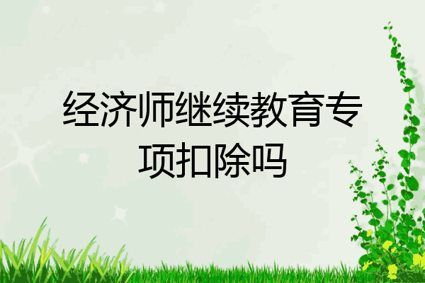 经济师继续教育专项扣除吗