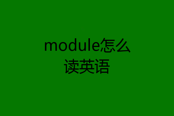module怎么读英语