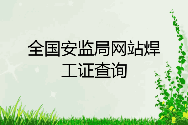 全国安监局网站焊工证查询