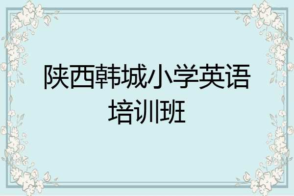 陕西韩城小学英语培训班
