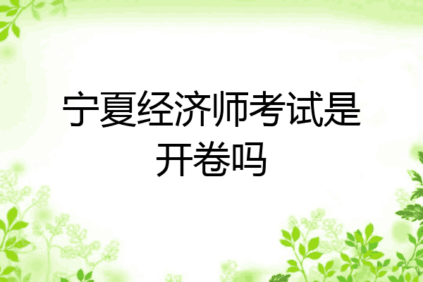 宁夏经济师考试是开卷吗