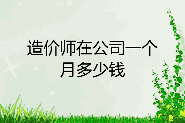造价师在公司一个月多少钱