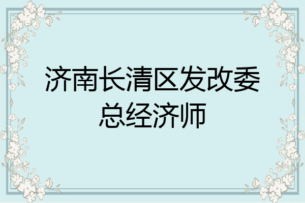 济南长清区发改委总经济师