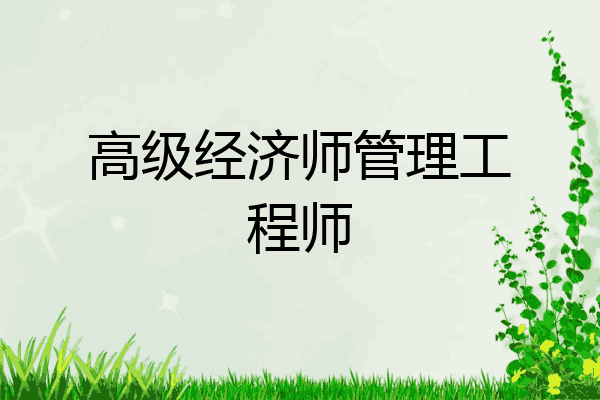 高级经济师管理工程师