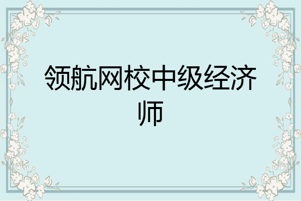 领航网校中级经济师