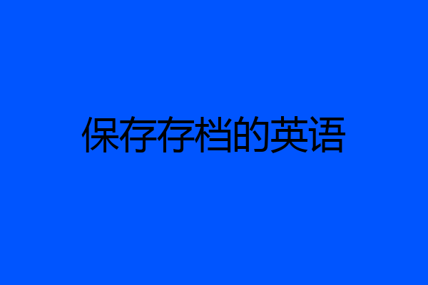 保存存档的英语