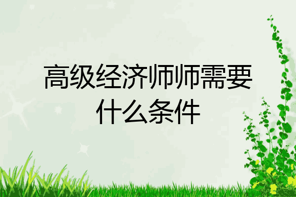 高级经济师师需要什么条件