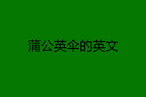 蒲公英伞的英文