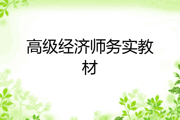 高级经济师务实教材