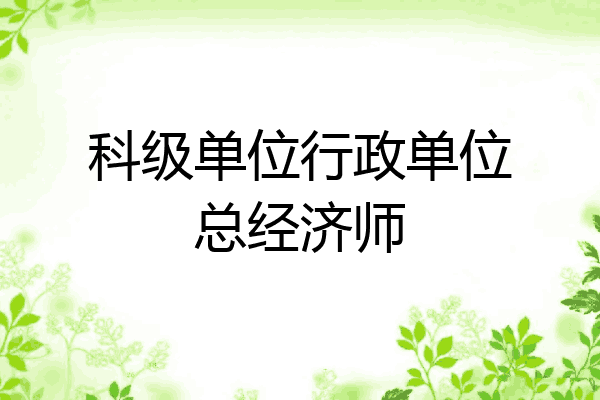 科级单位行政单位总经济师