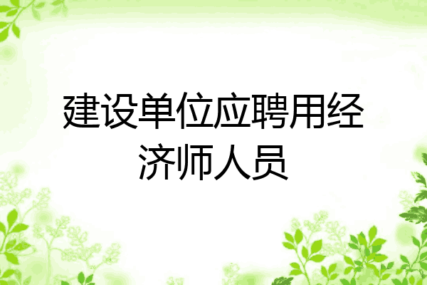建设单位应聘用经济师人员