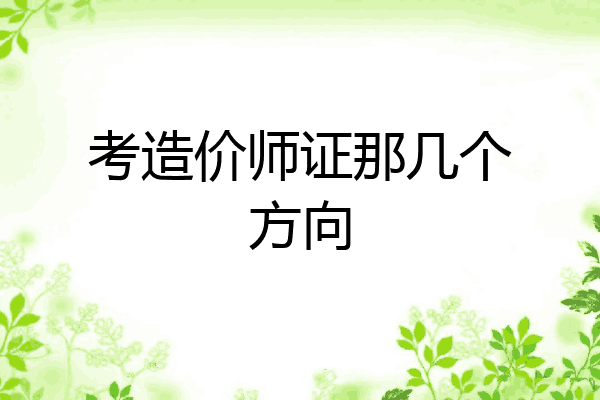 考造价师证那几个方向