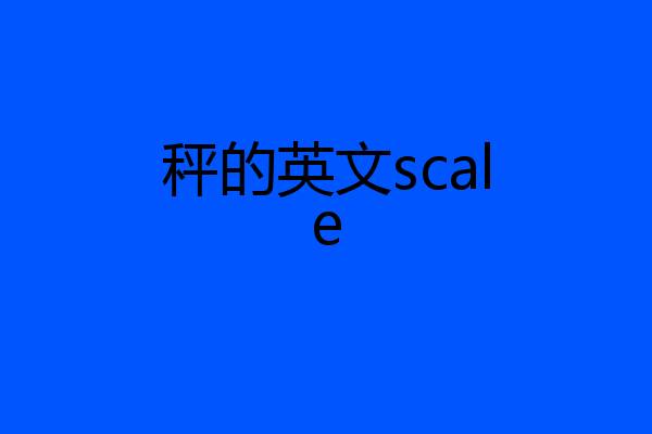 秤的英文scale