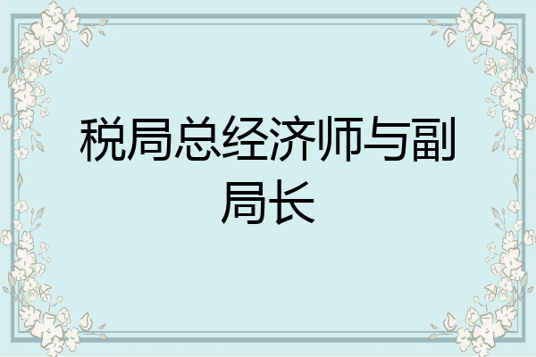 税局总经济师与副局长