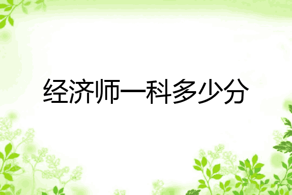 经济师一科多少分