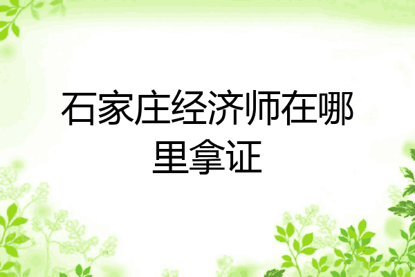 石家庄经济师在哪里拿证