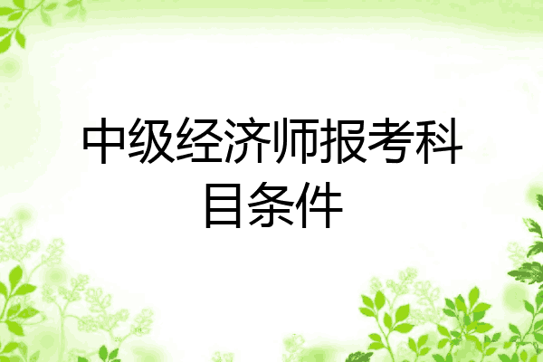 中级经济师报考科目条件
