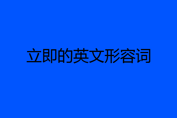 立即的英文形容词