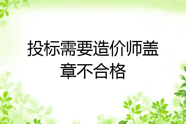 投标需要造价师盖章不合格