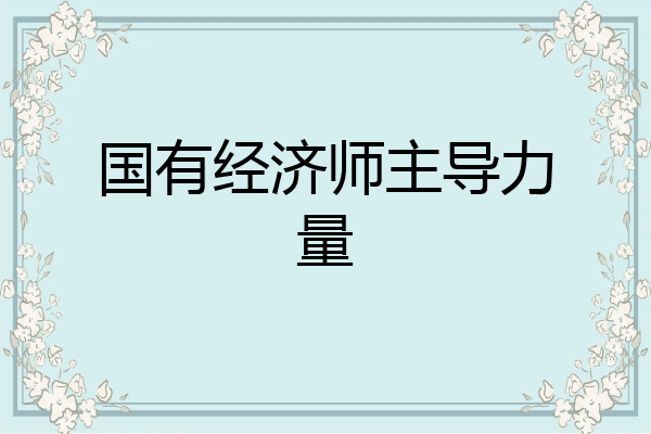 国有经济师主导力量