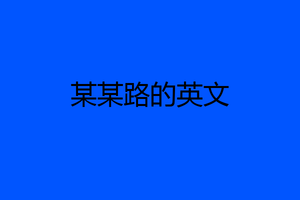 某某路的英文