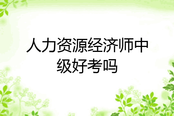 人力资源经济师中级好考吗