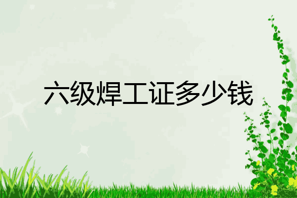 六级焊工证多少钱