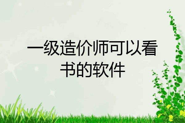 一级造价师可以看书的软件