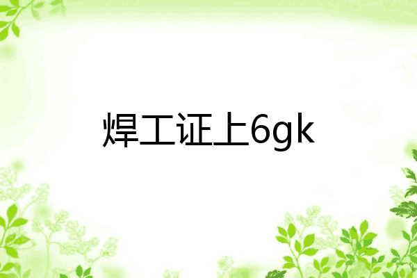 焊工证上6gk