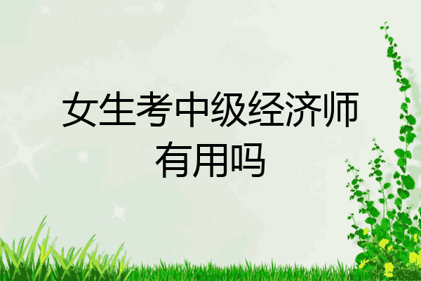女生考中级经济师有用吗