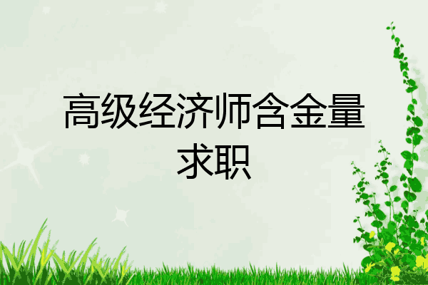 高级经济师含金量求职