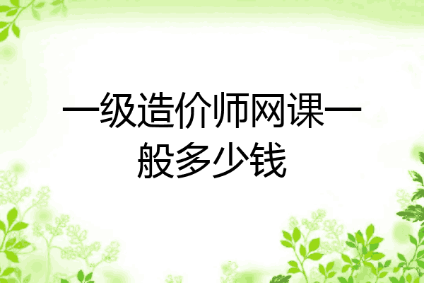 一级造价师网课一般多少钱
