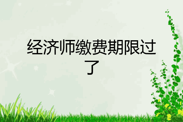 经济师缴费期限过了