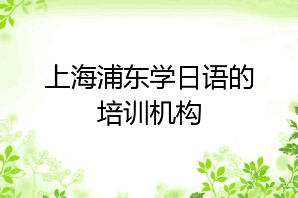 上海浦东学日语的培训机构