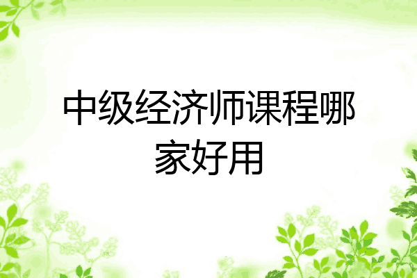 中级经济师课程哪家好用