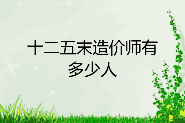 十二五末造价师有多少人
