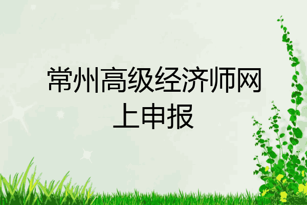 常州高级经济师网上申报